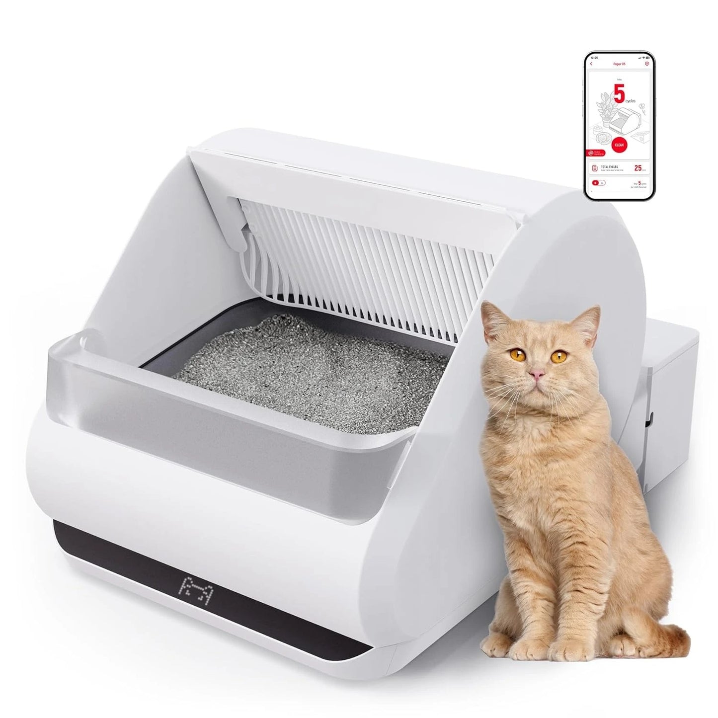 (Upgraded)  X5 Self Cleaning Cat Litter Box - Unique Open Top Split System - Automatic Litter Scooping Robot,, Customized