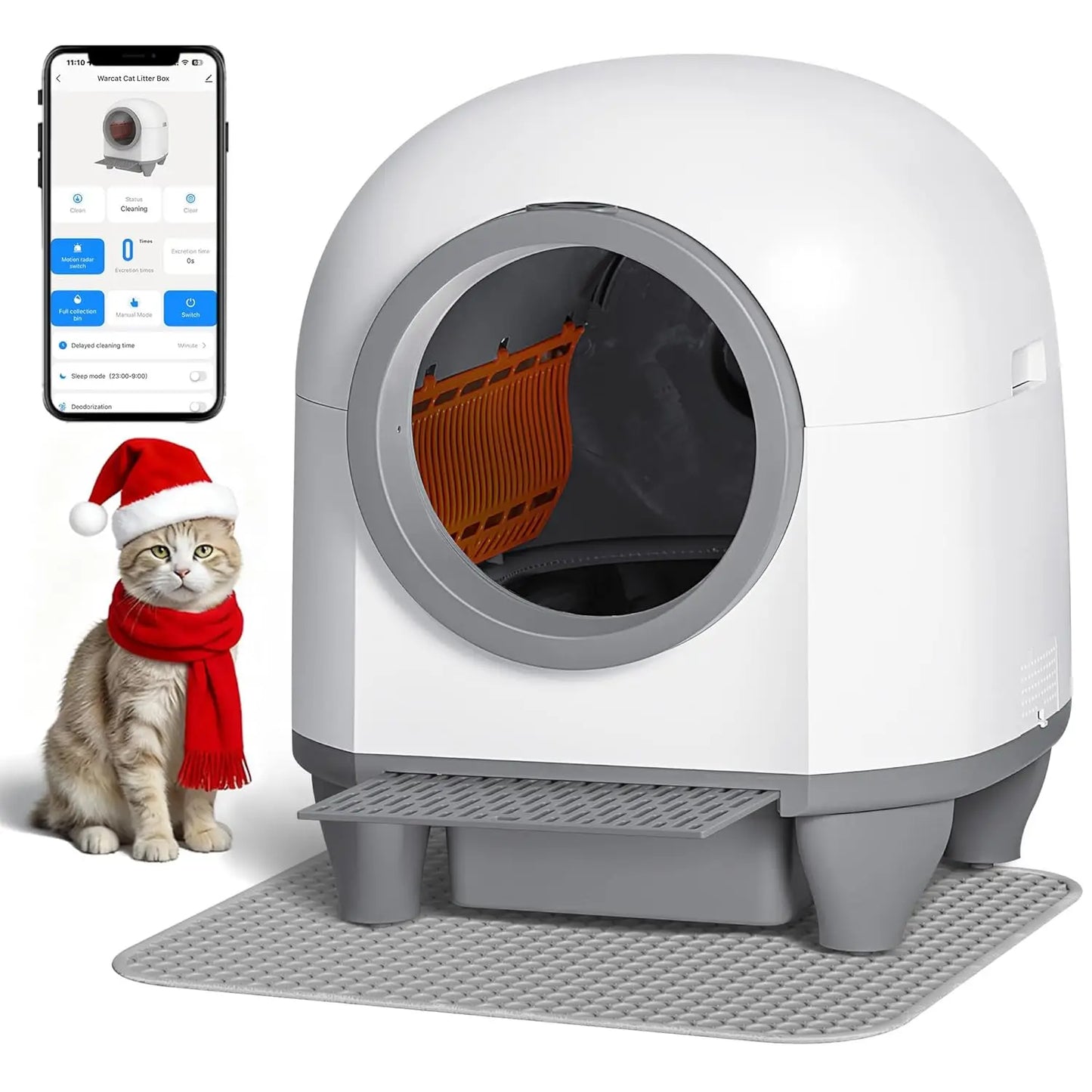 90L Large Capacity Automatic Self-Cleaning Cat Litter Box with APP Control & Safety Protection, Custom