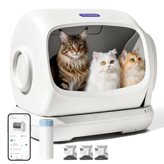 Self Cleaning Cat Litter Box Automatic Cleaning, XXXL Extra Large Electric Auto Litter Box for Multiple Cats, Smart, Customized