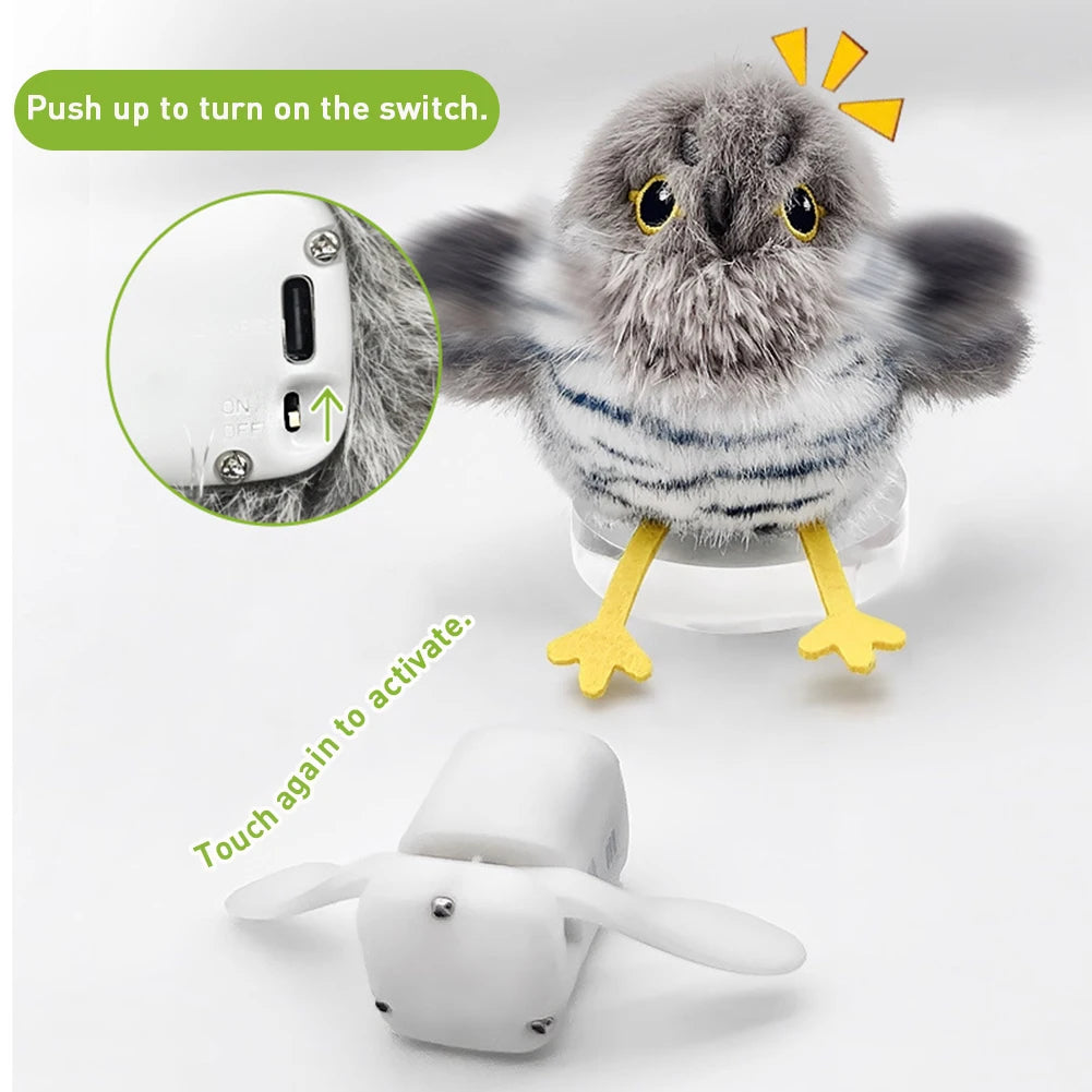 Flapping Bird Cat Toys Interactive Cat Exercise Toy Active Moving Pet Plush Toy for All Breeds Cat Kicker Flapping Cat Toys