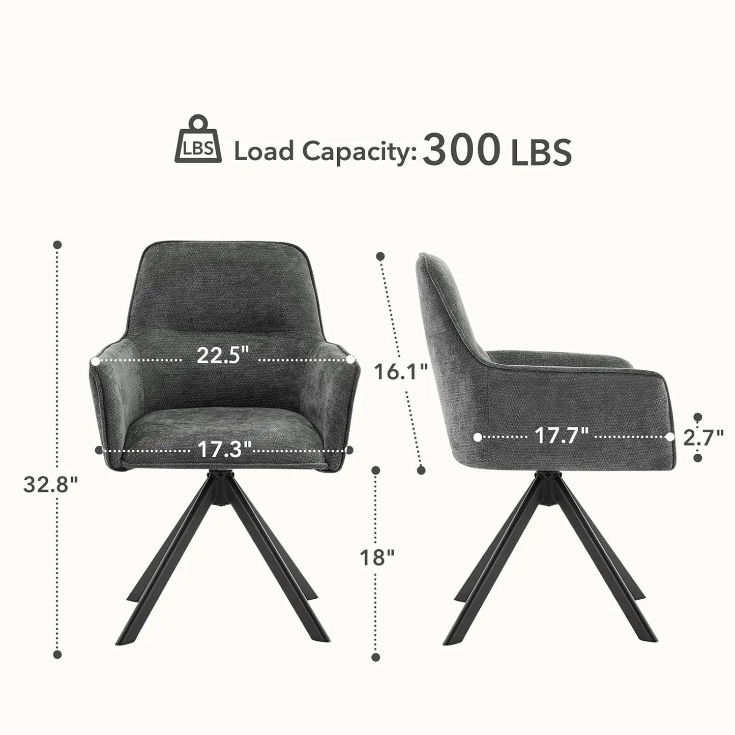 Swivel Dining Chairs Set of 2, Upholstered Dining Room Chairs with Thicken Cushion, 360°Swivel Dining Chairs with, Customized