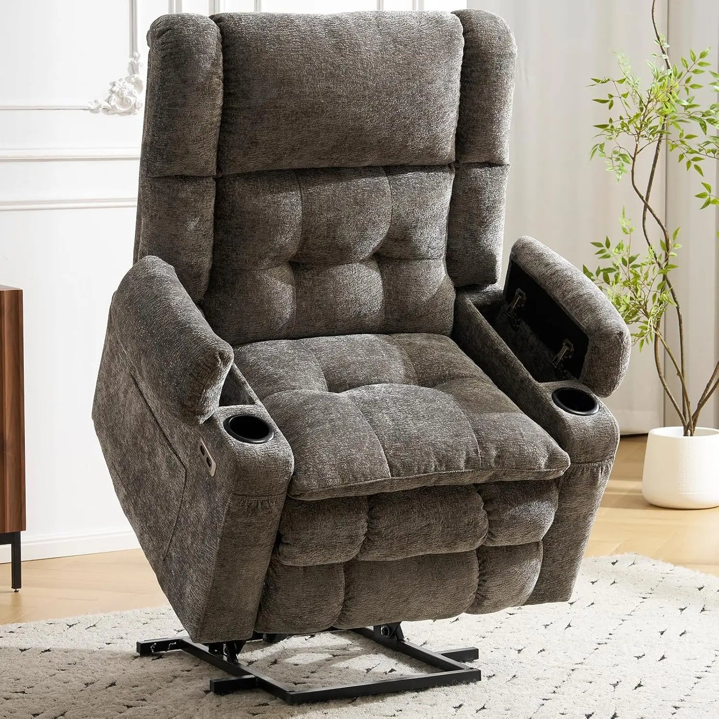Power Lift Recliner Chair for Elderly with Massage and Heat, Dual Motor Electric Lift Chair with Arm Storage, Lay, Customized
