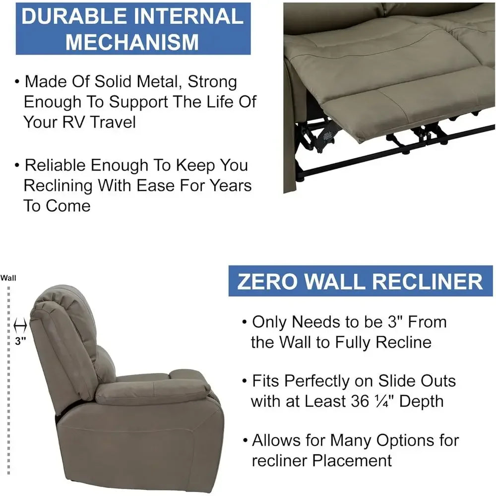 BestsellerBestseller58 Dual Reclining RV Sofa | Zero-Gap Loveseat for Camping | Wall-Hugging Couch | Theater-Style Seating | 202