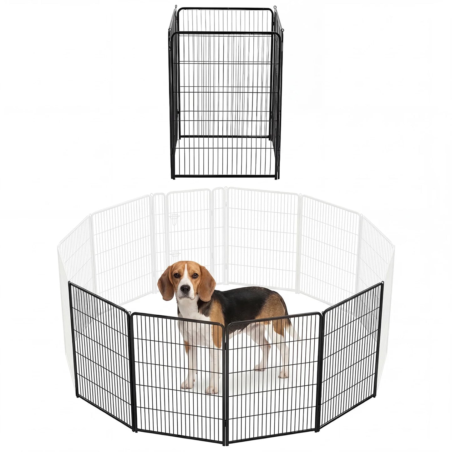 JHK 6 Panels Metal Dog Playpen Pet Fence 24 Inch to 40 Inch Foldable Large Dog Puppy Exercise for Yard Gate Camping Outdoor