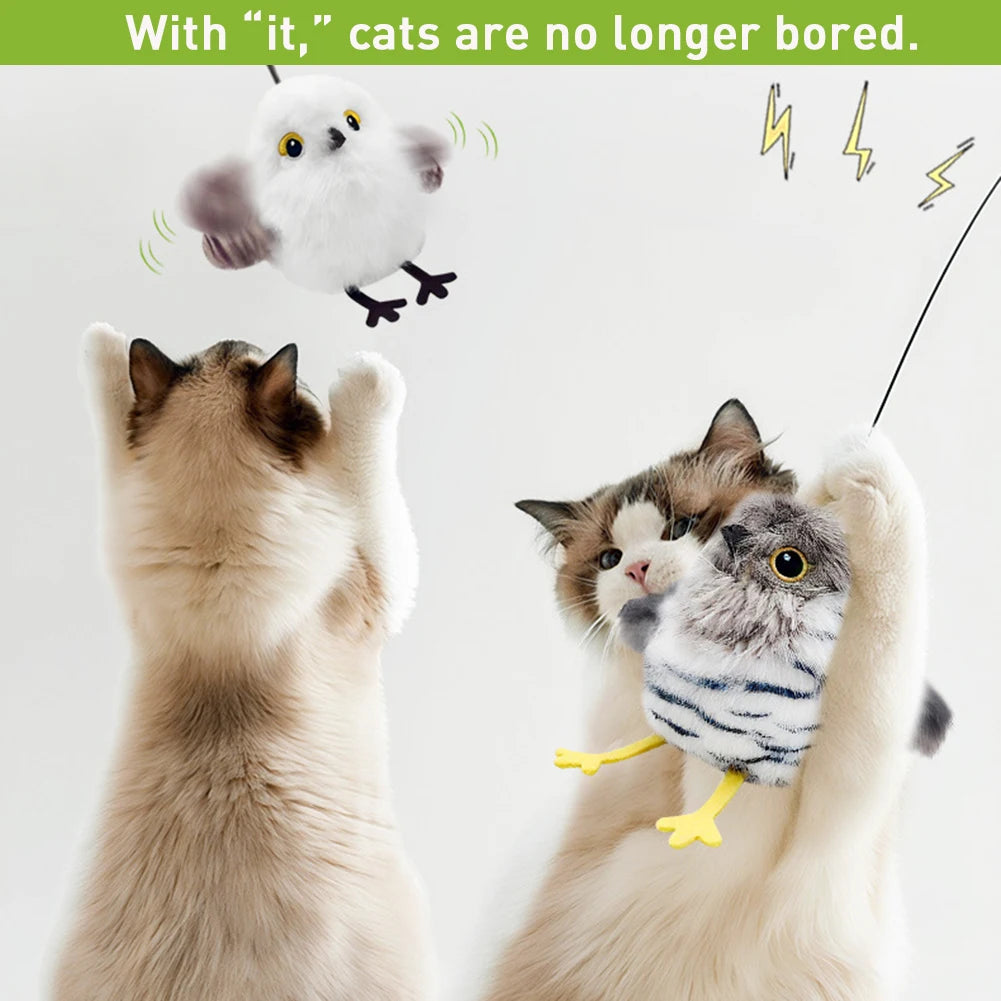 Flapping Bird Cat Toys Interactive Cat Exercise Toy Active Moving Pet Plush Toy for All Breeds Cat Kicker Flapping Cat Toys