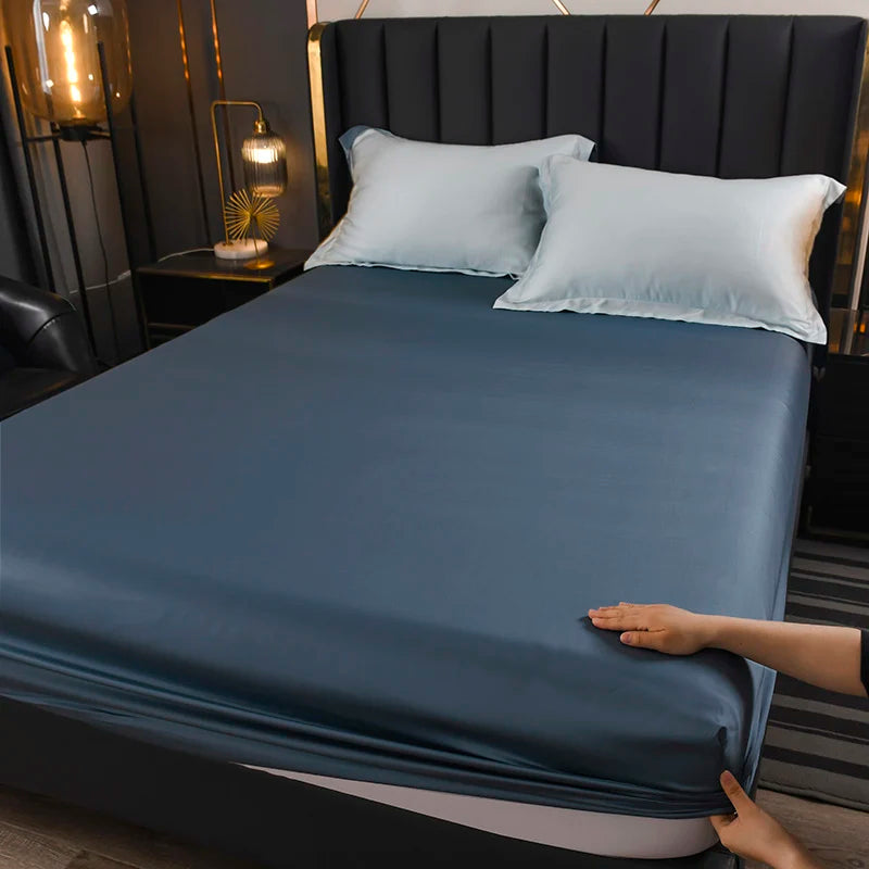 Natural Mulberry Silk Fitted Sheet  Mattress Cover Queen King Size Customized Size Luxury High-End Silk Bedding Sheets
