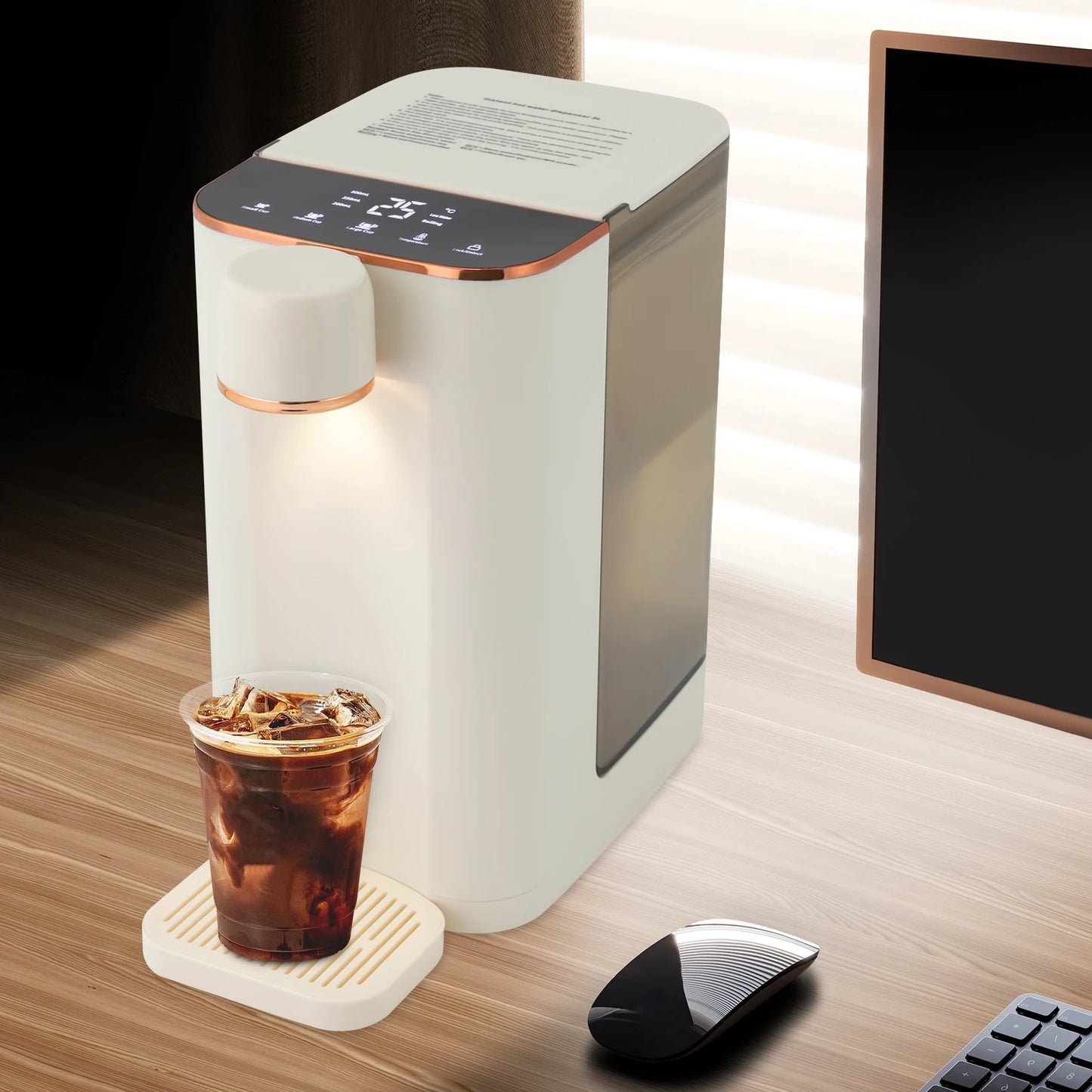 Instant Hot Water Dispenser, 3L Desktop Instant Hot Water Dispenser, Adjustable Temperature LED Operation Panel Night Lights