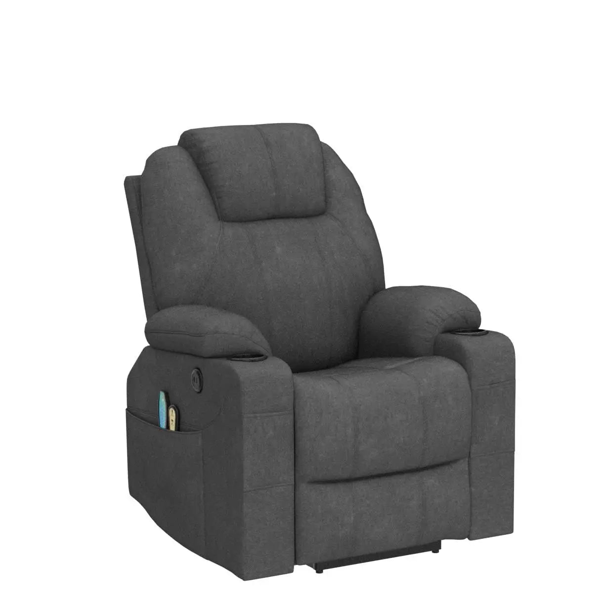 Power Lift Chair Electric Recliner for Elderly Heated Vibration Massage Fabric Recliner Chair with 2 Remote, Customized