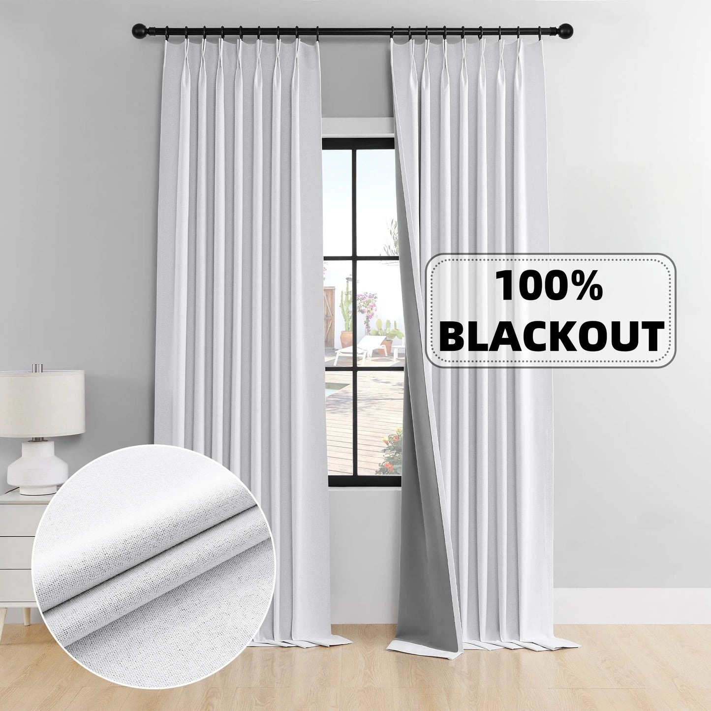 310cm Height Custom Made 100% Blackout White Living Room Window Curtains Bedroom Curtains Drapes Solid Color Kitchen Curtain