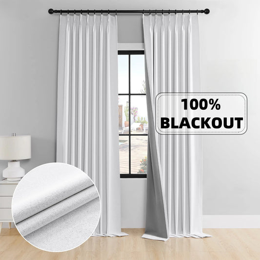 310cm Height Custom Made 100% Blackout White Living Room Window Curtains Bedroom Curtains Drapes Solid Color Kitchen Curtain