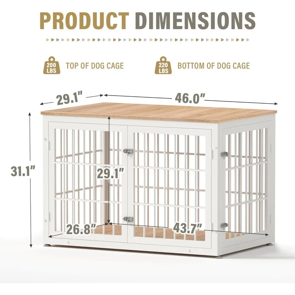 Heavy Duty Dog Crate Furniture for Large Dogs, Decorative Pet House End Table, Extra Large Wooden Cage Kennel，Customized