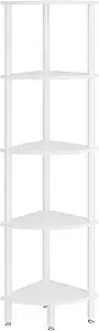 5 Tier Corner Shelf Stand,Industrial Corner Display Rack,Corner Bookshelf for Living Room, Bedroom, Kitchen, Home Office, Black
