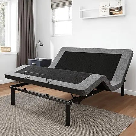 Large Adjustable Bed Frame with Adjustable Legs, Electric Bed Base, Wireless Remote Control, Silent and Durable