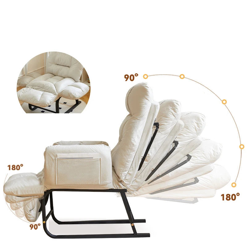 Sofa Chair Recliner Chair Reading Chair w/ Large Seats Soft Leisure Chair Armchair for Bedroom Adjustable Backrest Comfy Padding