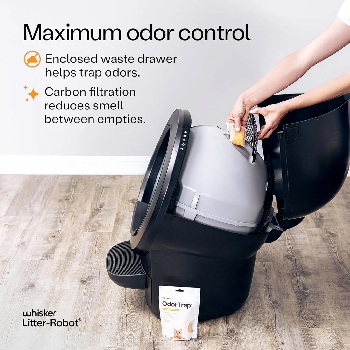 Automatic Self Cleaning Cat Litter Box Kit, Mat, Odor Trap Liners, Wipes, Carbon Filters for Multi-Cat Home, 30W, Black, Custom