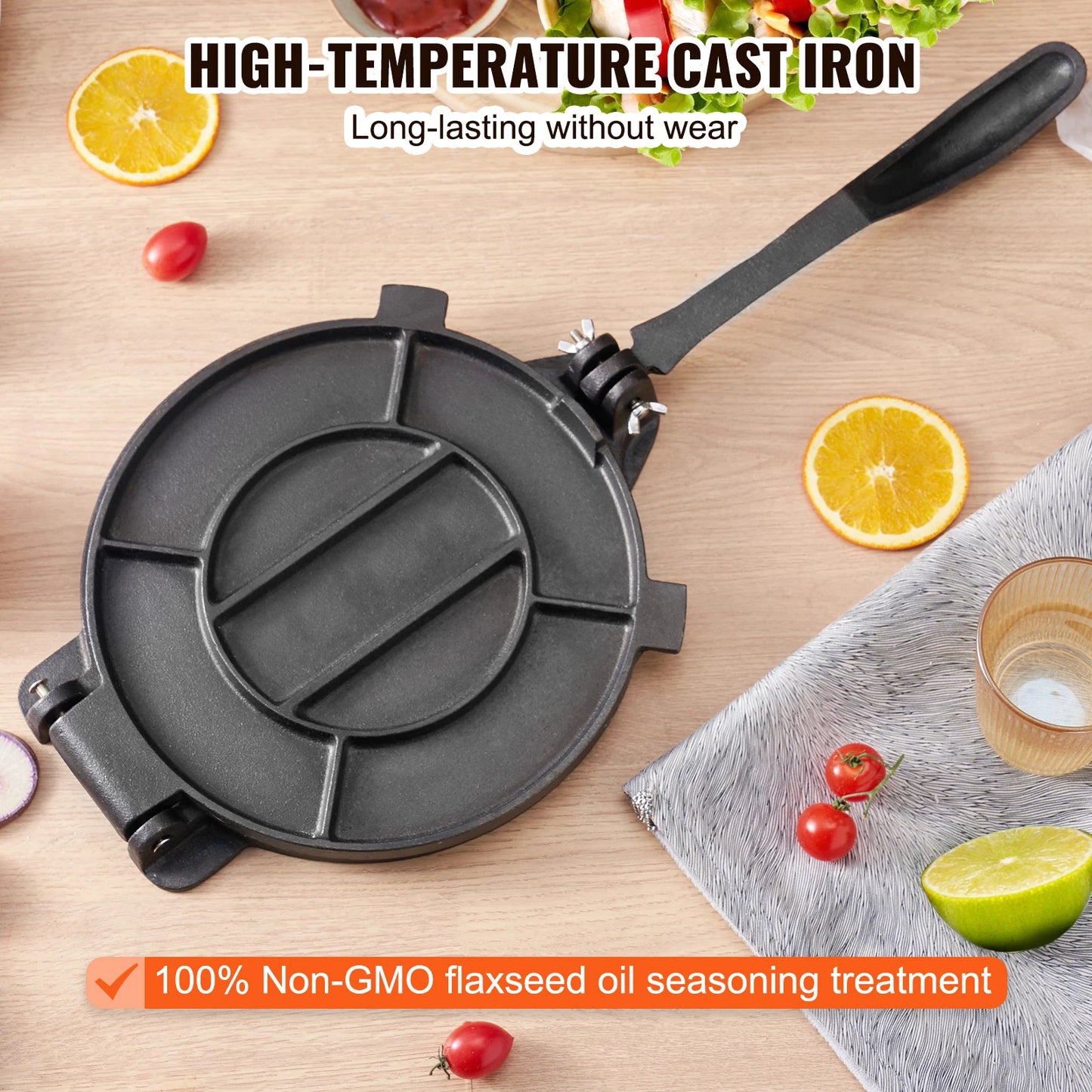 SucceBuy Tortilla PressCast Iron Heavy Duty Tortilladora Press Dough Maker for Flour Tortilla