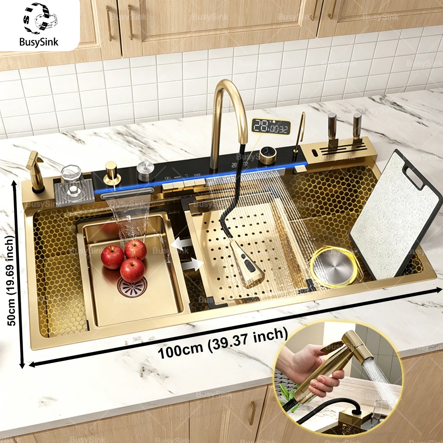 New Modern Stainless Steel Kitchen Sink Multifunctional Sinks Digital Display Large Single Slot Wash Dish Bowl Various Styles
