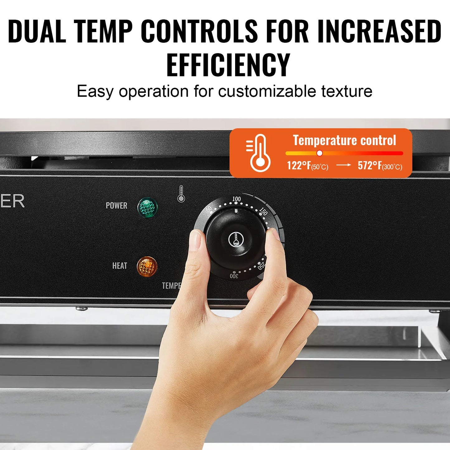 SucceBuy 16in Electric Crepe Maker Double Head Commercial Crepe Machine Flat Plate Crepe Griddle Desktop Cereals Pancake Stove