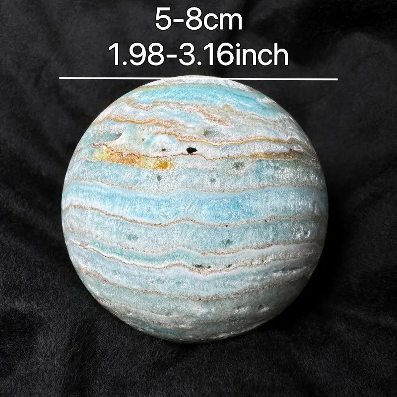 Natural Hemimorphite Sphere Bohemian Style Ocean Gem, Blue Home Decoration Blue Crystal Mineral Crystal Sphere Gift