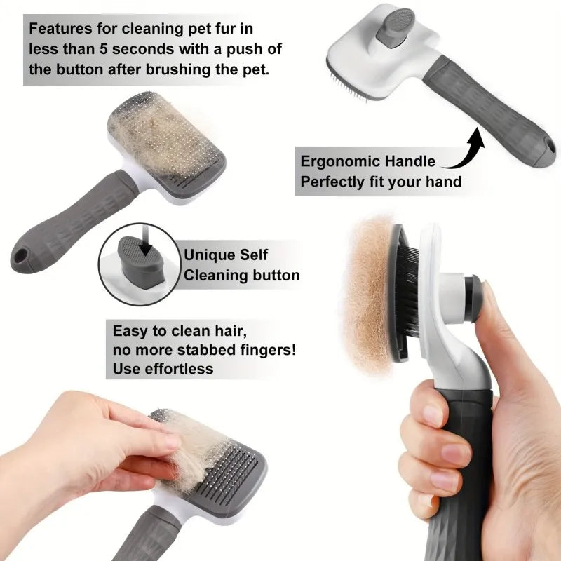 Cat Brush for Shedding, Cat Brushes for Indoor Cats, Cat Brush for Long or Short Haired Cats, Cat Grooming Brush Cat Comb for