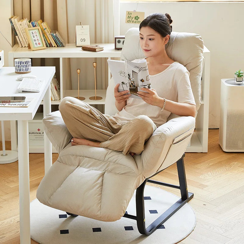 Sofa Chair Recliner Chair Reading Chair w/ Large Seats Soft Leisure Chair Armchair for Bedroom Adjustable Backrest Comfy Padding