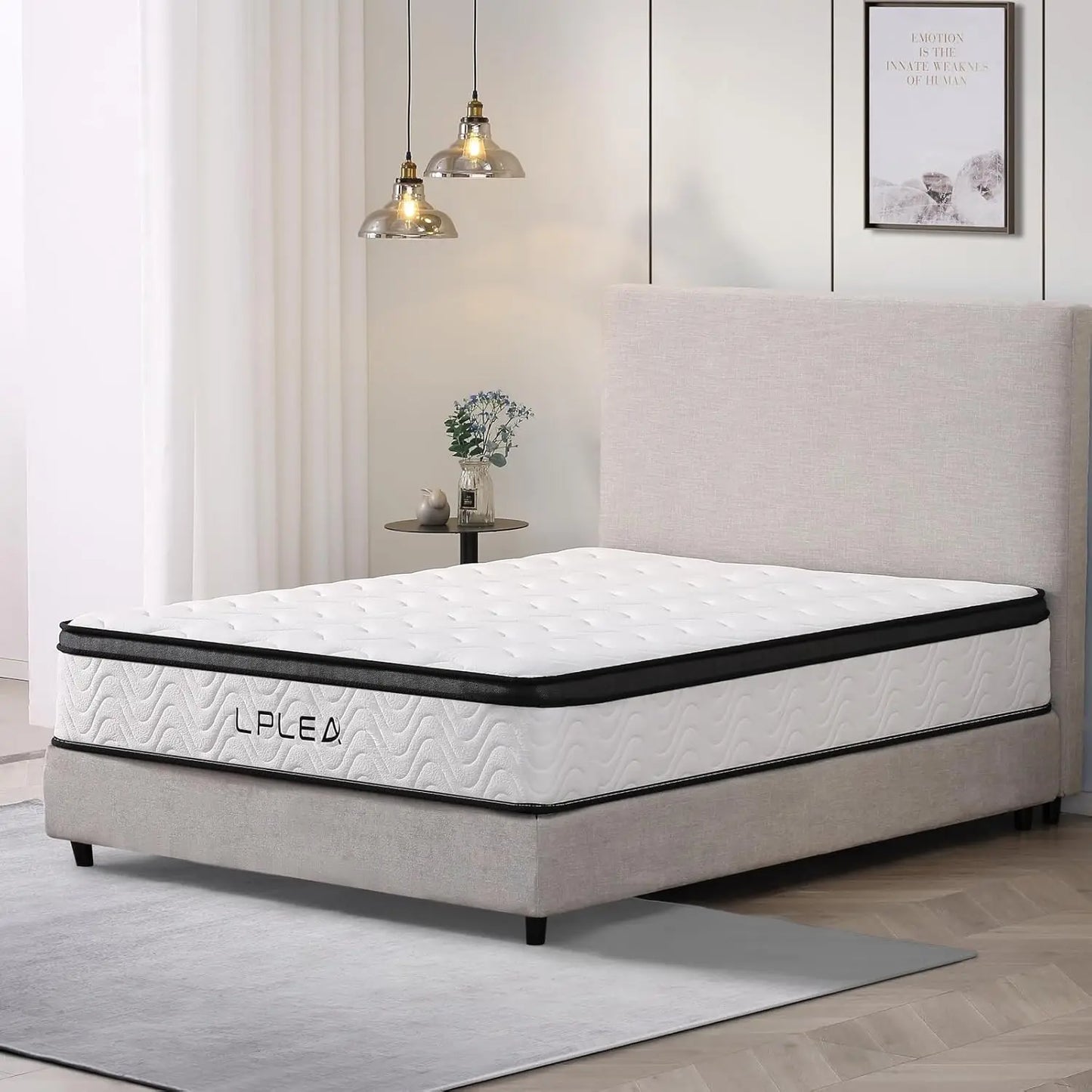 Hybrid Mattress, Memory Foam & Pocket Springs, Motion Isolation, Edge Support, Pressure Relief, Breathable Cover, Customized