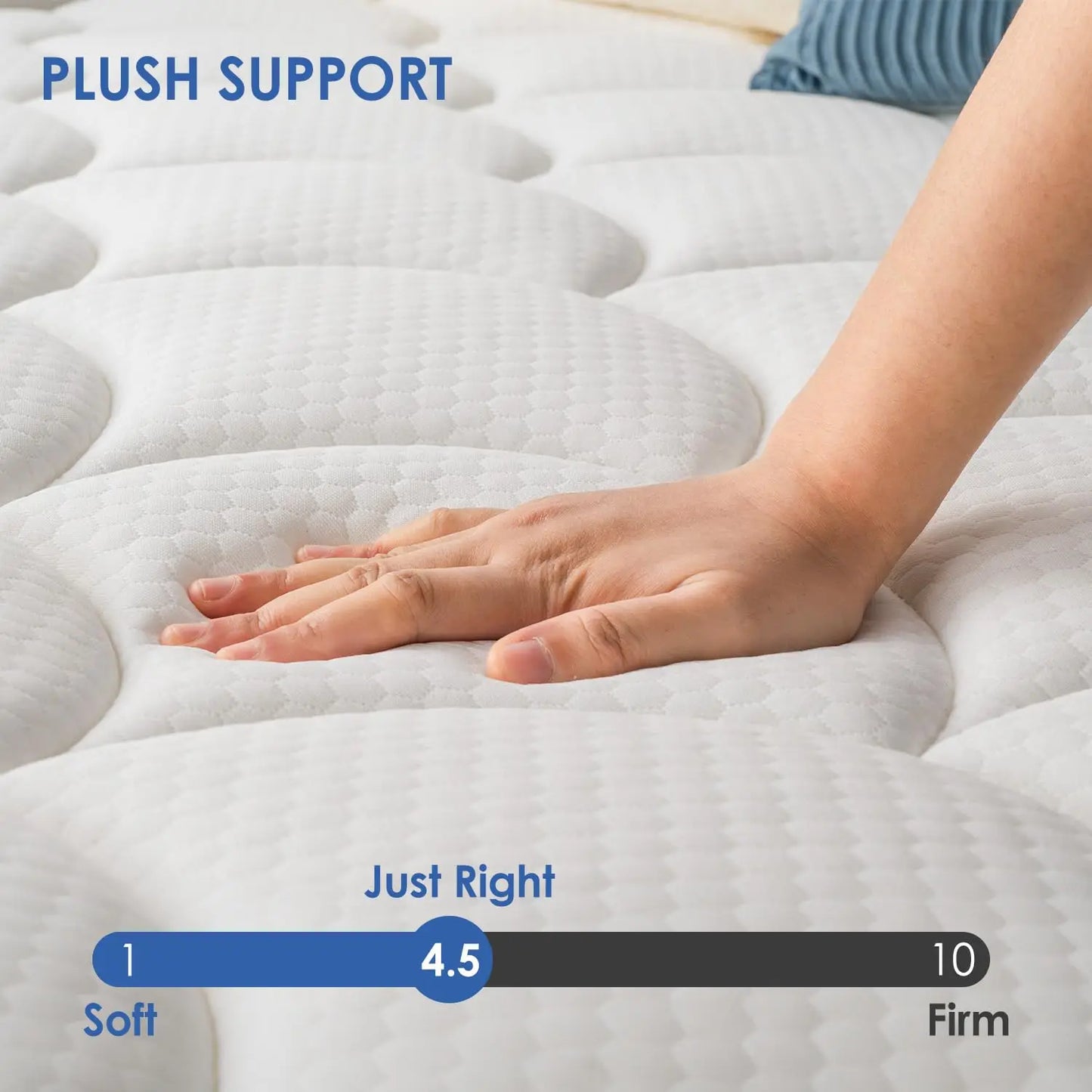 Plush Twin Mattress 12 Inch, Hybrid Mattress in a Box, Gel-Memory Foam and Individual Pocket Spring, Hotel-Level, Customized