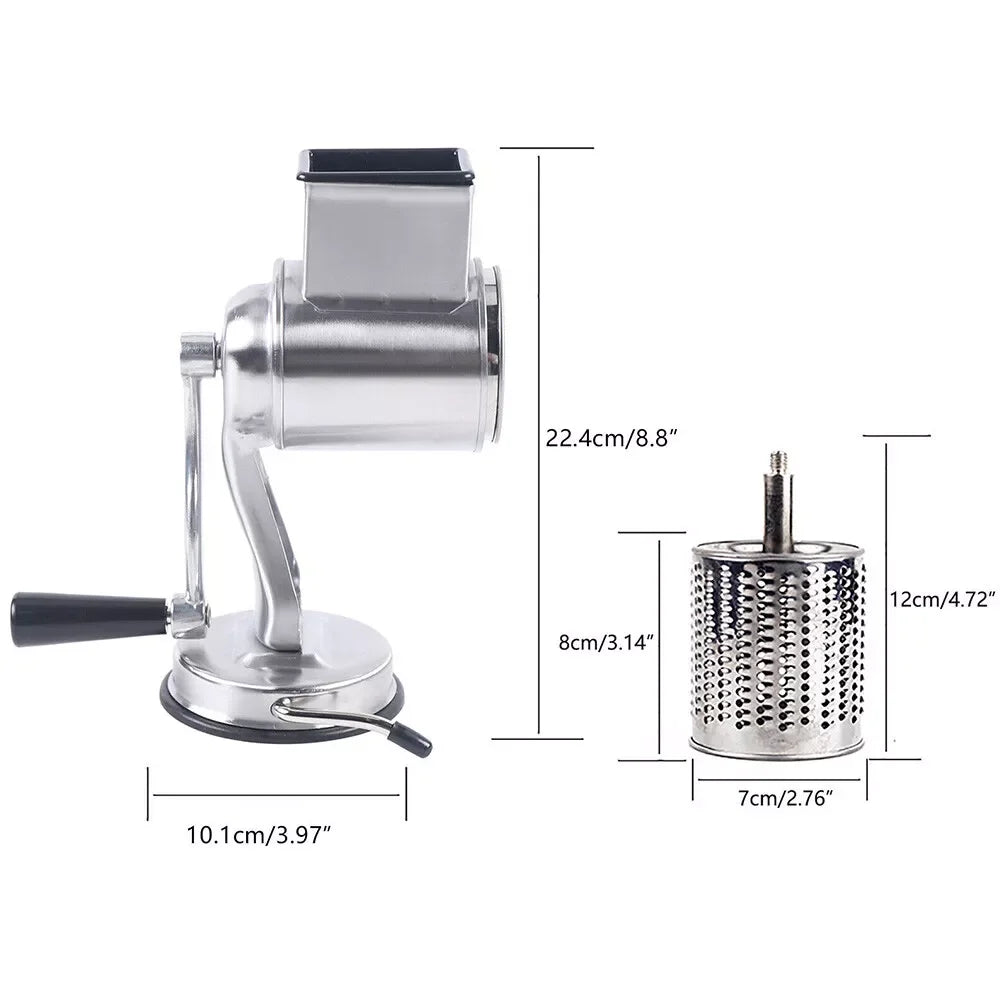 Rotary Cheese Grater Cheese Shredder Stainless Steel Kitchen Manual Cheese Grate With 5 Blades