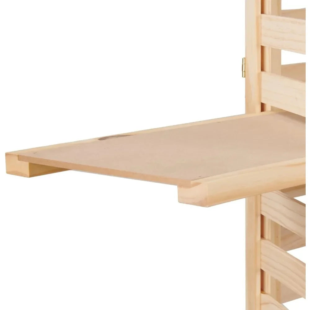 3-Panel Wood Display with 3 Shelves - Unit Can Be Stained or Painted - Great for A Wide Range of Merchandise From Hous