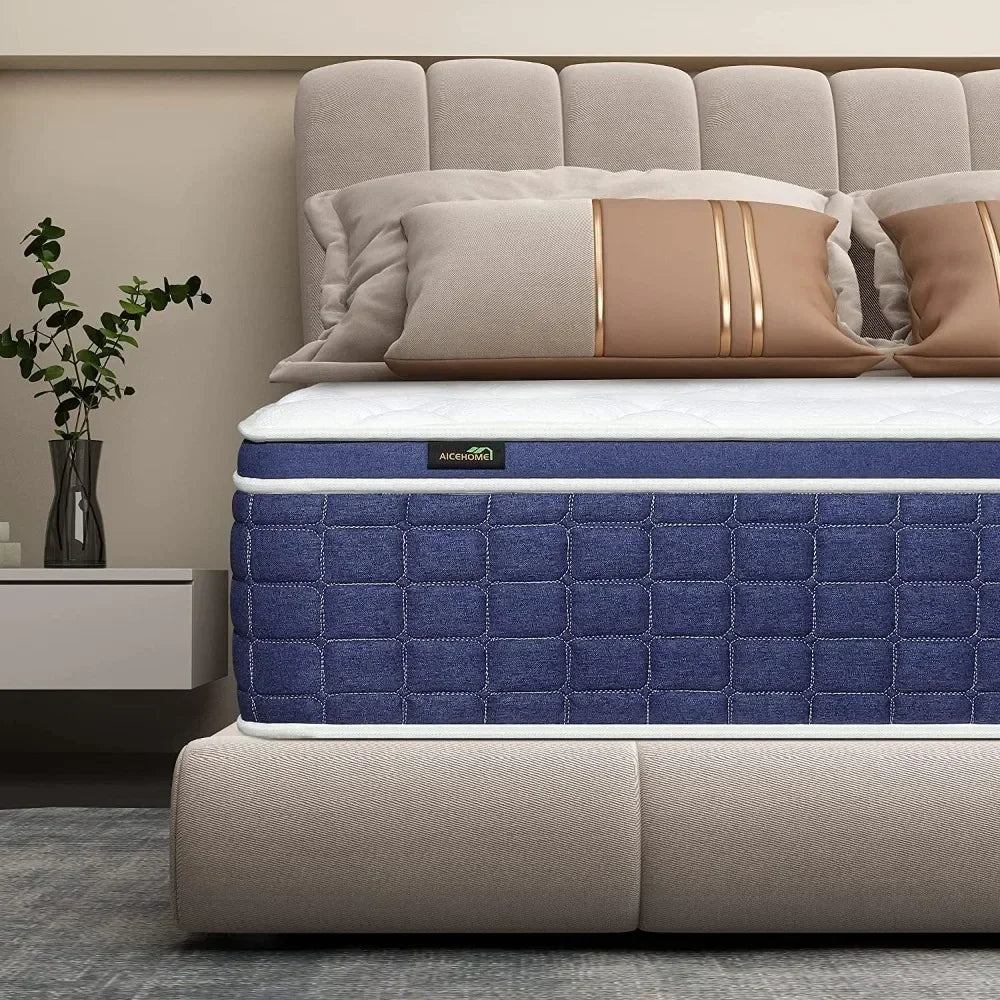 13 Inch Medium Firm Feel Hybrid Mattress in a Box, Gel Memory Foam Multilayer Design Mattress,Individually Wrapped Customized