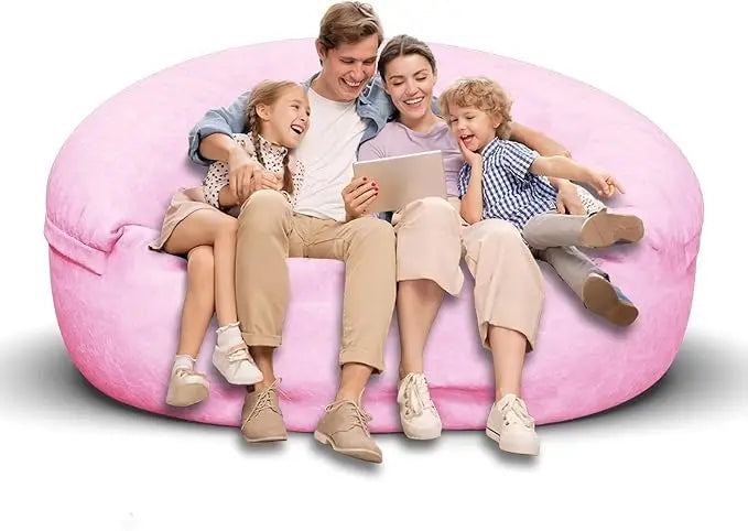 Bean Bag Chair for Adults 6FT,Soft Removable Cover for Teens/Girls Bedroom,Fluffy Giant Round Floor Beanbag Lounger Chairs (No F